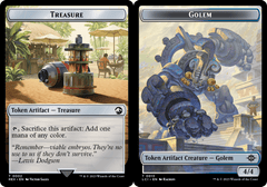 Golem (0013) // Treasure (0002) Double-Sided Token - Foil